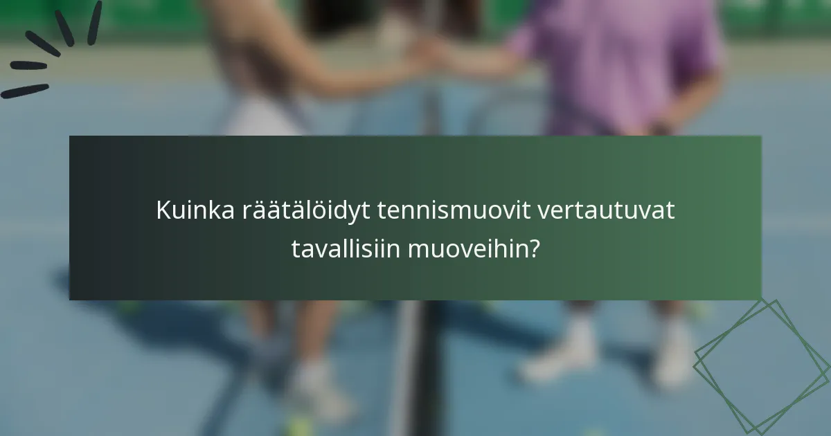 Kuinka räätälöidyt tennismuovit vertautuvat tavallisiin muoveihin?